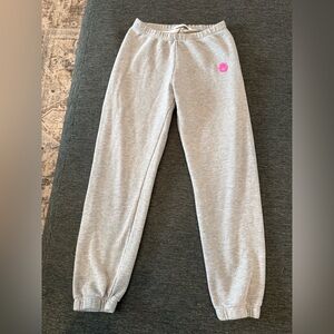 Spiritual Gangster Gray Sweatpants with Pink Emblem
